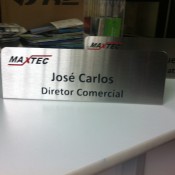 placa de aço escovado com adesivo