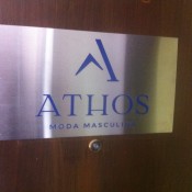 placa de aço escovado com adesivo